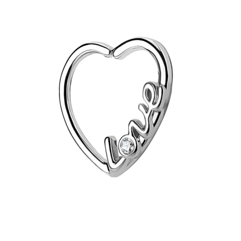 Fashionable Women Jewelry Alloy Plated Heart Shape Ear Nose Non-pierced Ring Girl (5#)