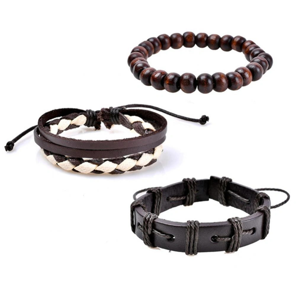 Fashionable Artificial Leather Bracelet Personality Multi Layer Bangle Jewelry Gift