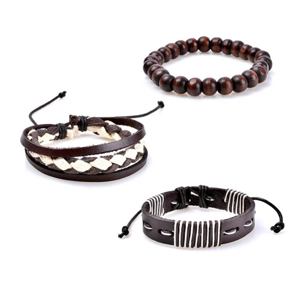 Fashionable Artificial Leather Bracelet Personality Multi Layer Bangle Jewelry Gift