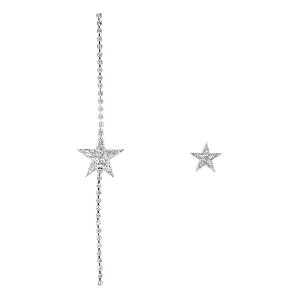 1pair/set Women Star Rhinestones Pendants Dangle Drop Earring Fresh Simple Ear Stud