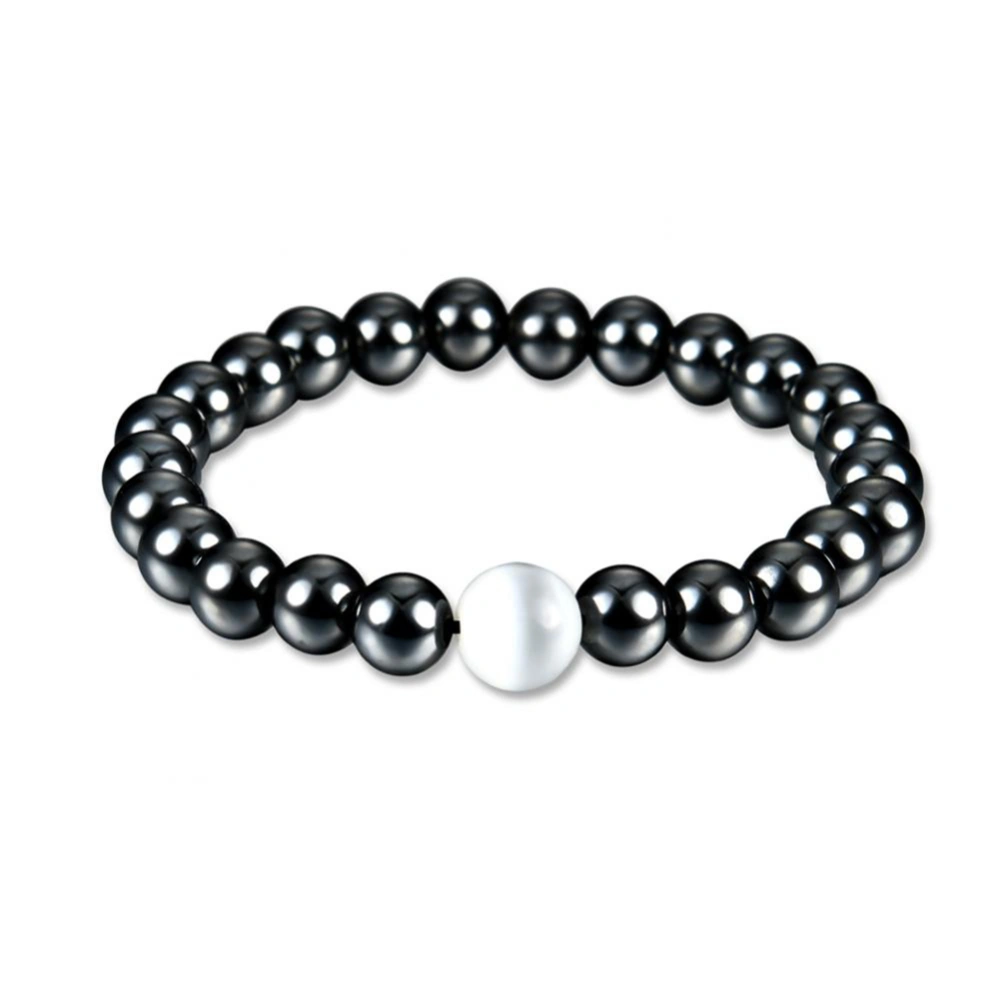 Magnetic Therapy Hematite Bracelet Weight Loss Bangle Jewelry With Artificial Pearl Decoration