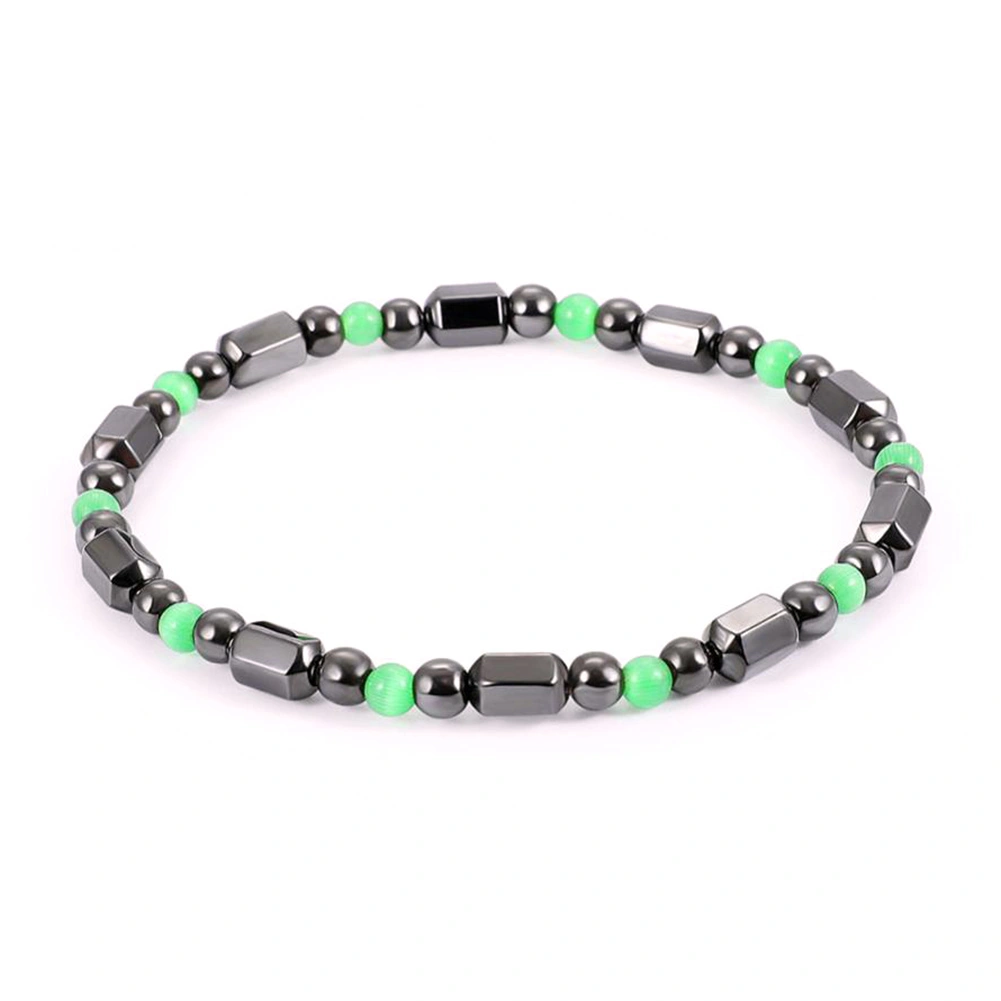 Women Men Magnetic Therapy Hematite Bracelet Weight Loss Bangle Jewelry Black Green