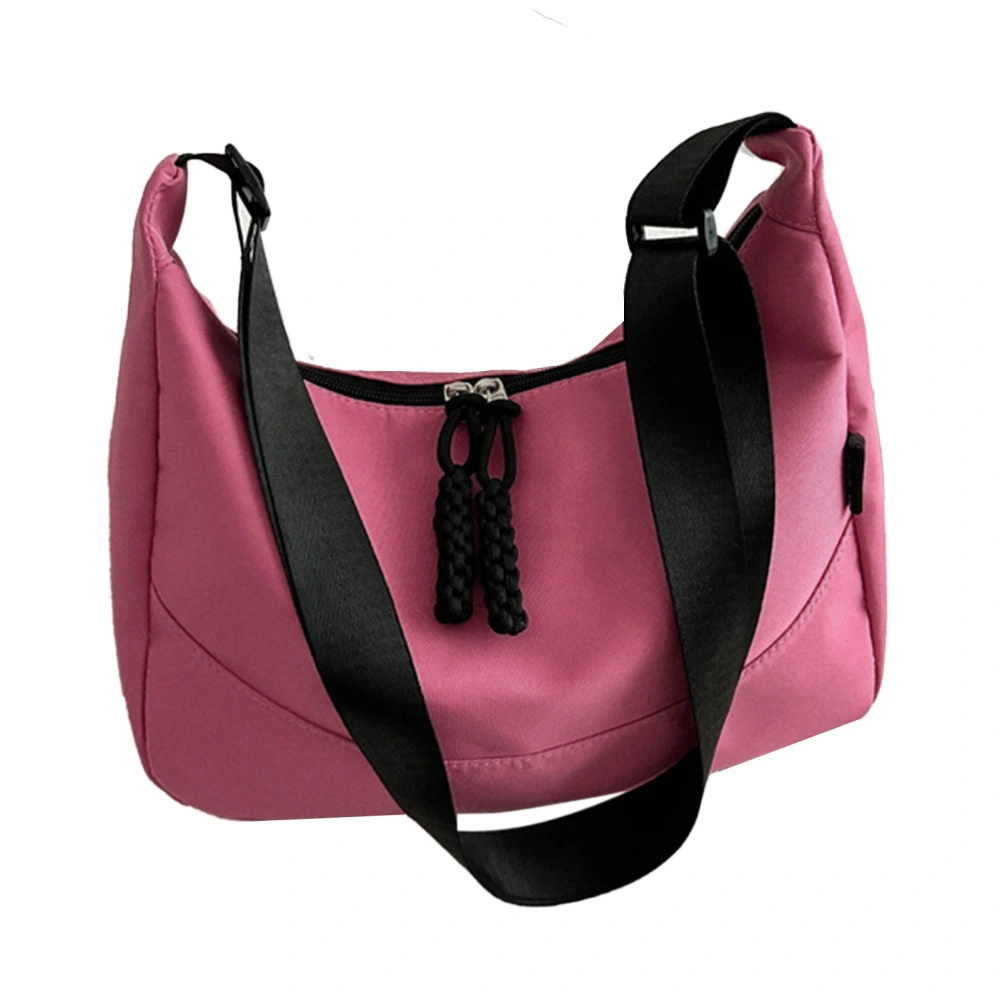 Messenger Bag Polyester Fashionable Multifunctional Women Shoulder Purse for Work Pink Free Size