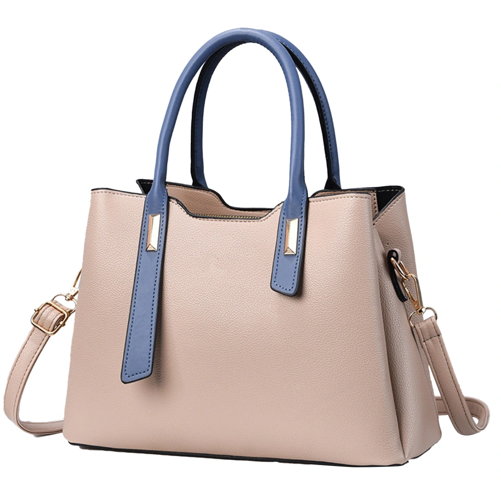 Women PU Leather Handbag with Shoulder Strap Large Capacity Waterproof Shoulder Purse for Daily Use Beige One Size