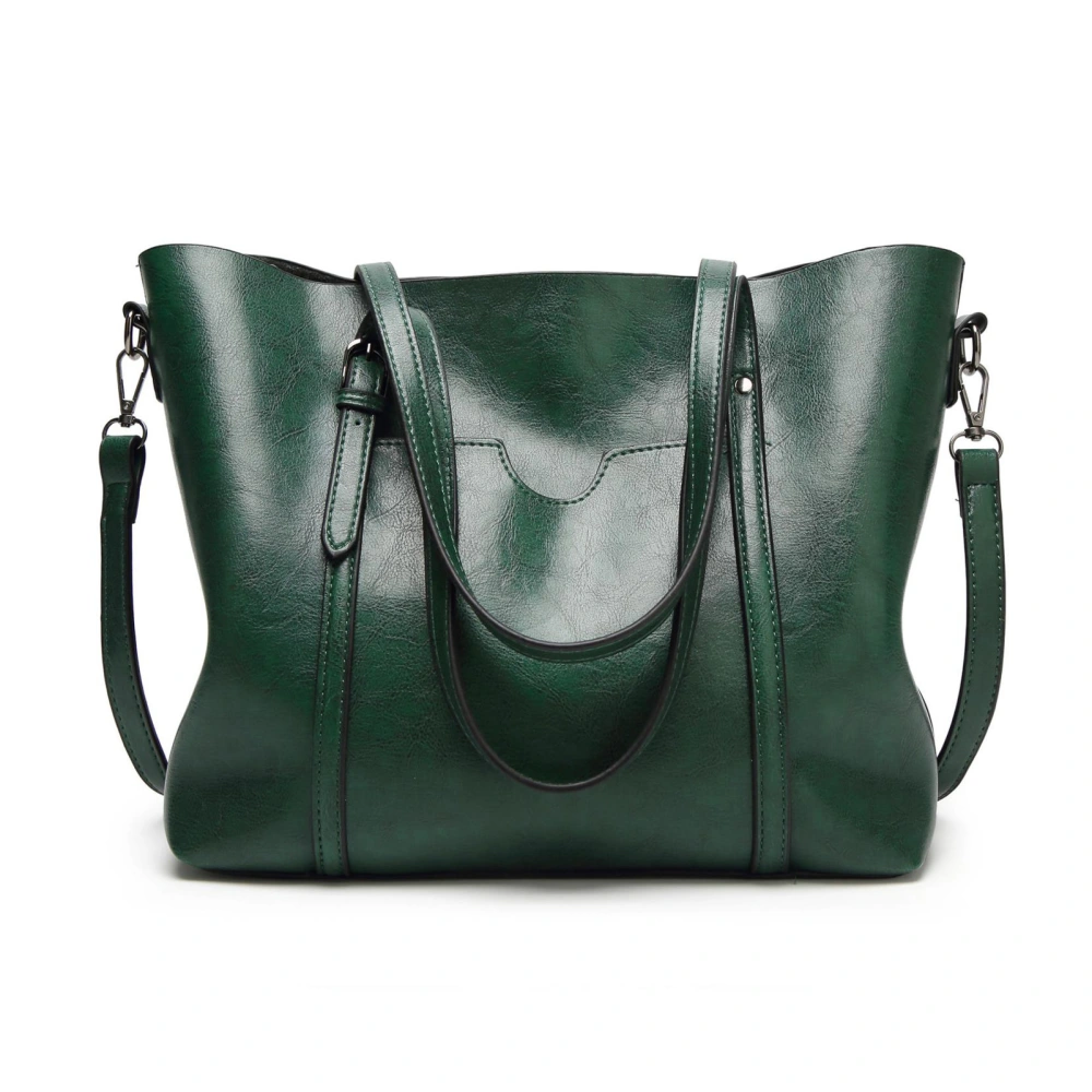 Women Handbag Tote Purse PU Leather Bag Fine Stitching Sturdy Hardware Proper Capacity Green Free Size