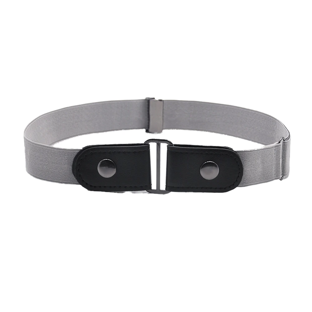 Elastic Waist Belt for Pants Men Women Slim Fit Lazy People Simple All Matching Accessory Gray Free Size