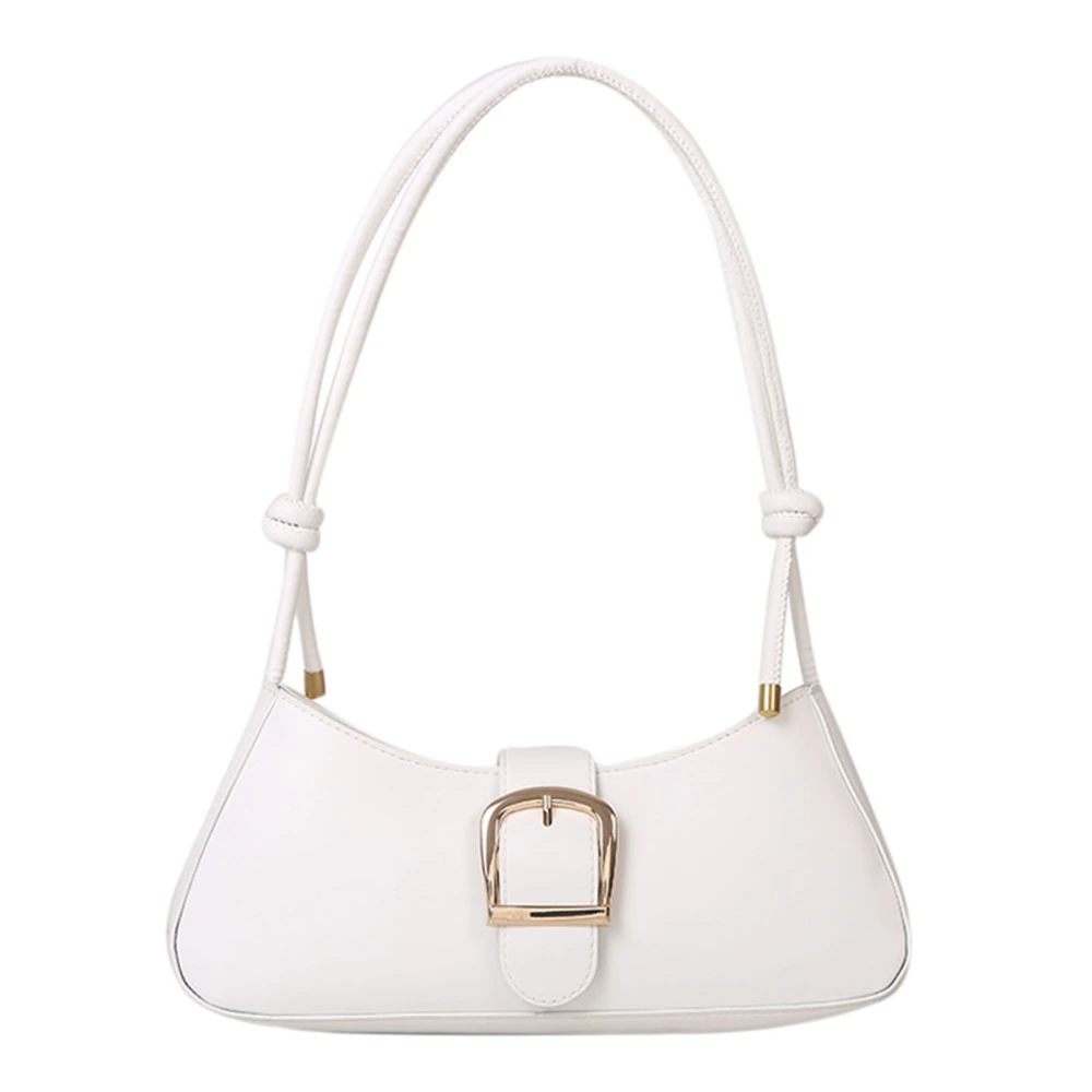 Women PU Underarm Bag Vintage Strap Adjustable Elegant PU Leather Shoulder Bag Handbag White F Size