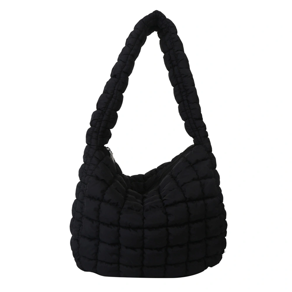 Women Armpit Bag Large Capacity Lightweight Cloud Puff Bag Personalized Trendy Shoulder Handbag Black Free Size