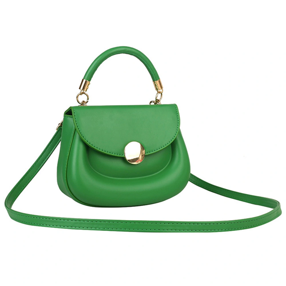 Women Shoulder Bag Fashionable Textured Top Handle Adjustable Strap Handbag for Date Travel Green Free Size