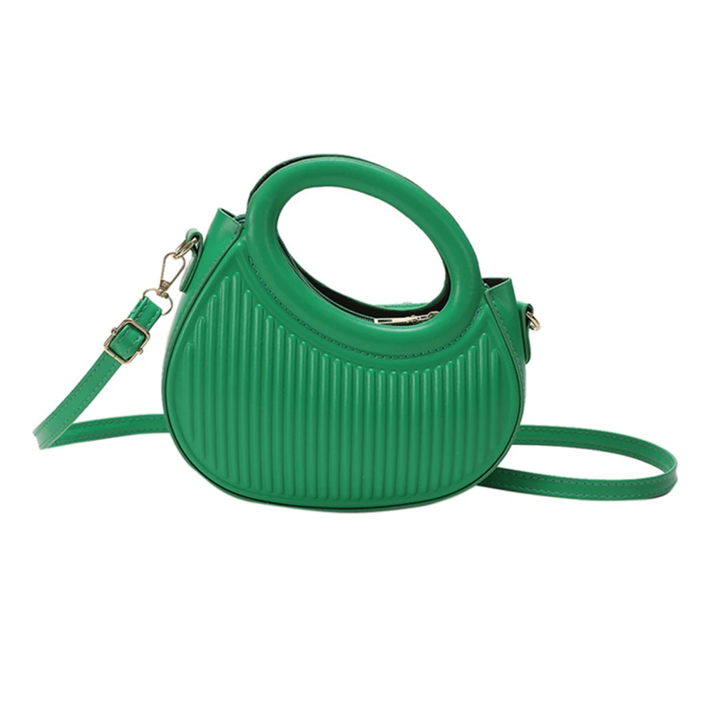 Round Handle Purse Shoulder Bag Personalize Small PU Round Handle Handbag for Women Green Free Size