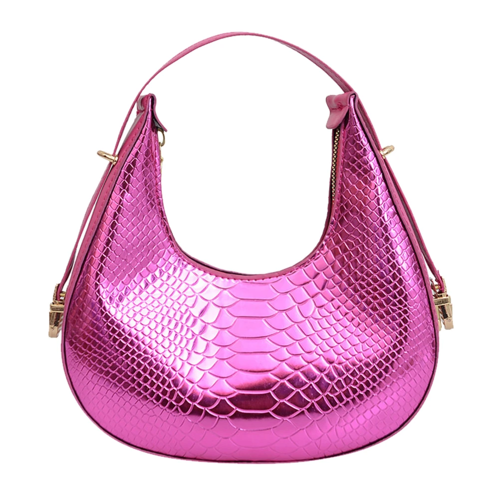 Single Shoulder Bag Women Fashion Handbag Soft PU Material Vintage Bag for Dating Shopping Traveling Rose Pink Free Size