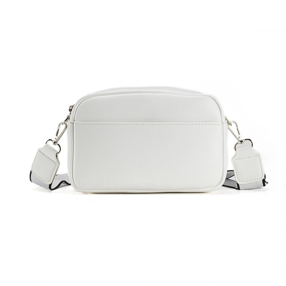 Women Messenger Bag Large Capacity Multifunctional Fashion Shoulder Bag for Work White 20cmx13cmx8cm