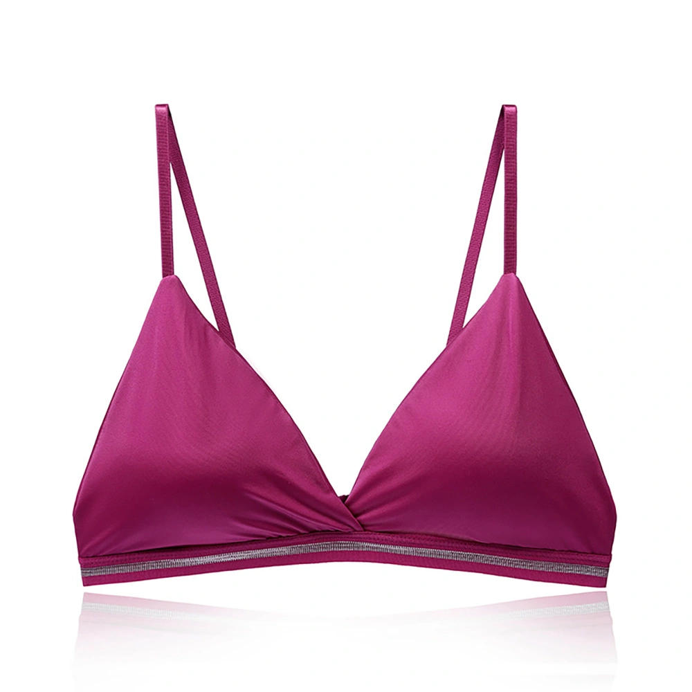 Women Bra Seamless Design Soft Breathable Skin Friendly Stylish Wireless Bra for Daily Wear Aubergine M:50‑60kg/110.2‑132.3lb