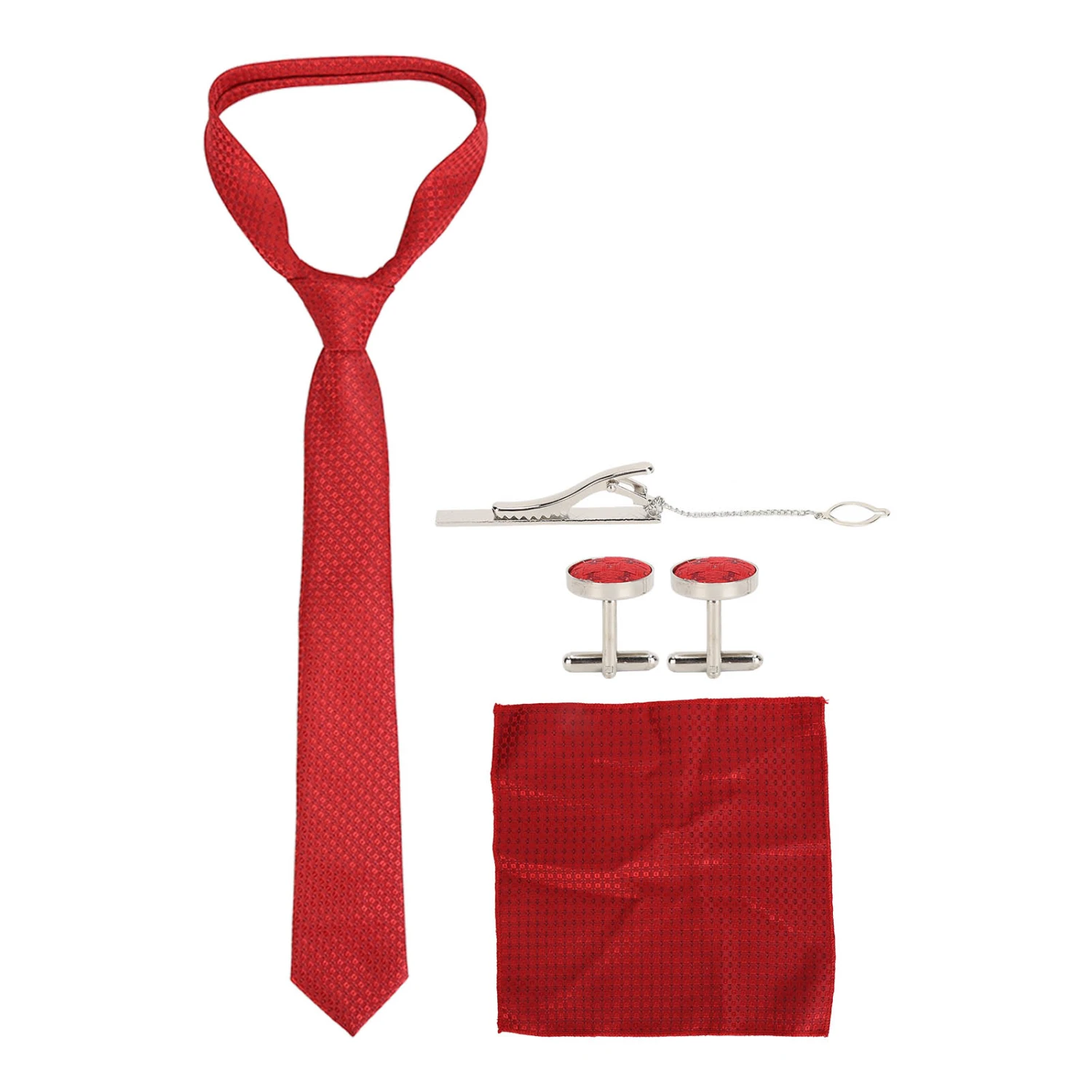 Men Tie Set Cufflink Clip 3 Piece with Gift Box Business Formal Dress Accessories HB179