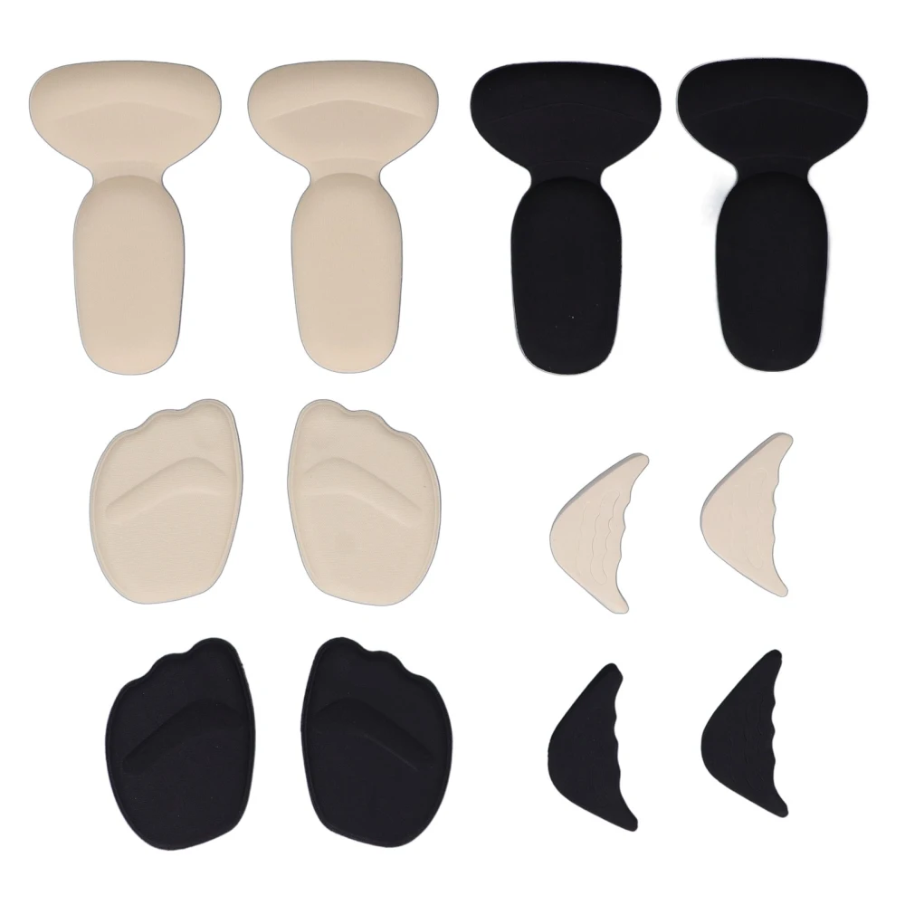 12pairs High Heel Pads Universal Reduce Foot Fatigue Support Heel Shoe Grips Liner