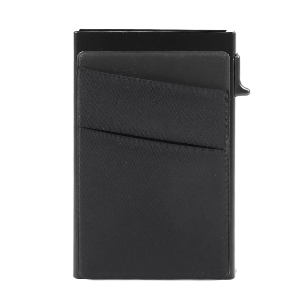 Men Slim Card Holder Wallet Secure Protection Card Holder Side Push Aluminum Alloy Slim Minimalist Wallet Case Black Free Size