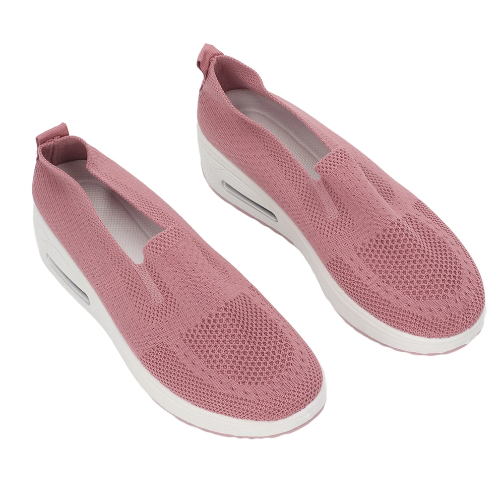 Women Slip On Shoes Breathable Mesh Flats Casual Sneakers for Gym Running Outdoor Activities Pink 38 Size