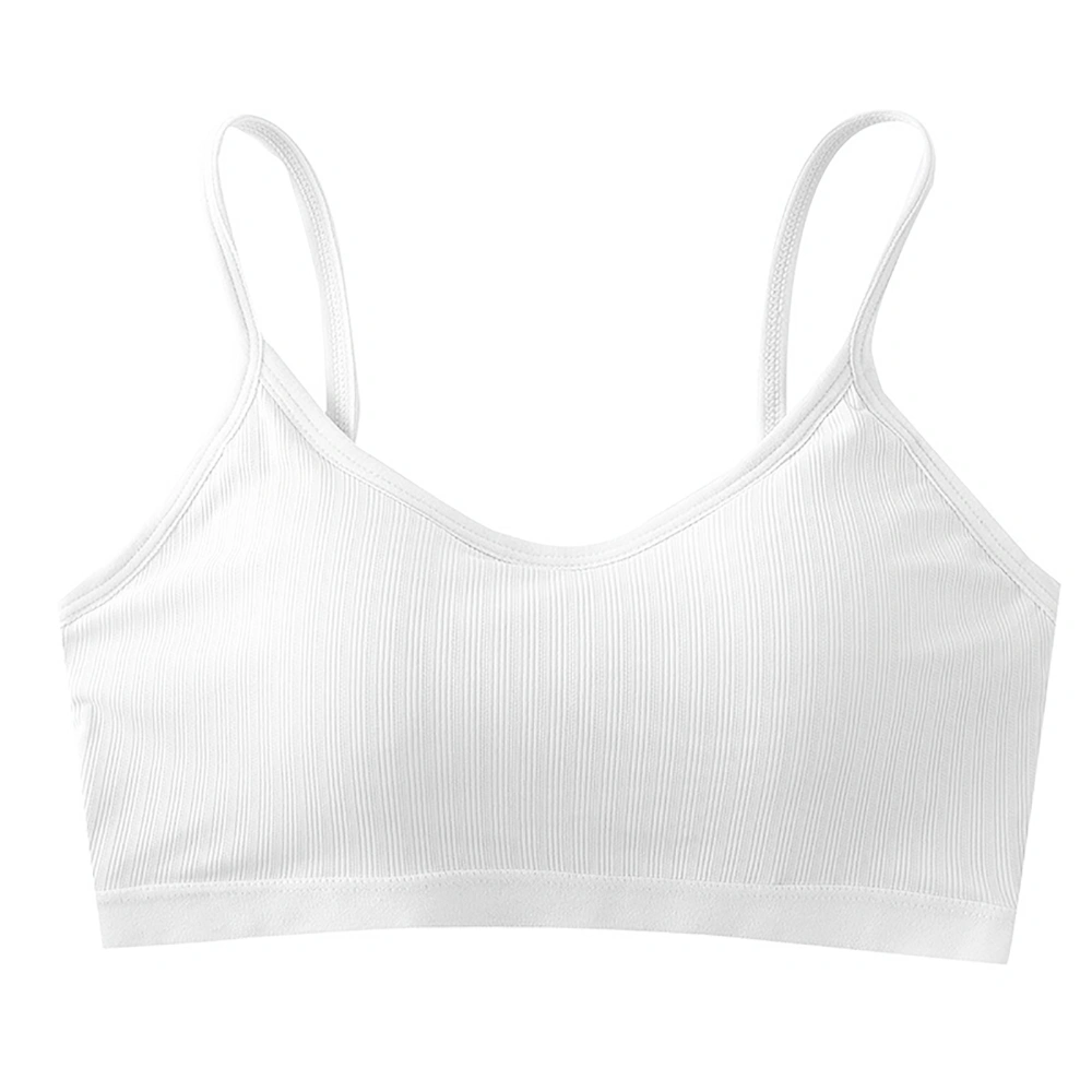 Women Seamless Bra Wireless Pure Color Bra Soft Seamless Comfortable All Match Underwear for Sports Daily Life White Free Size (77.2‑104.7lb)