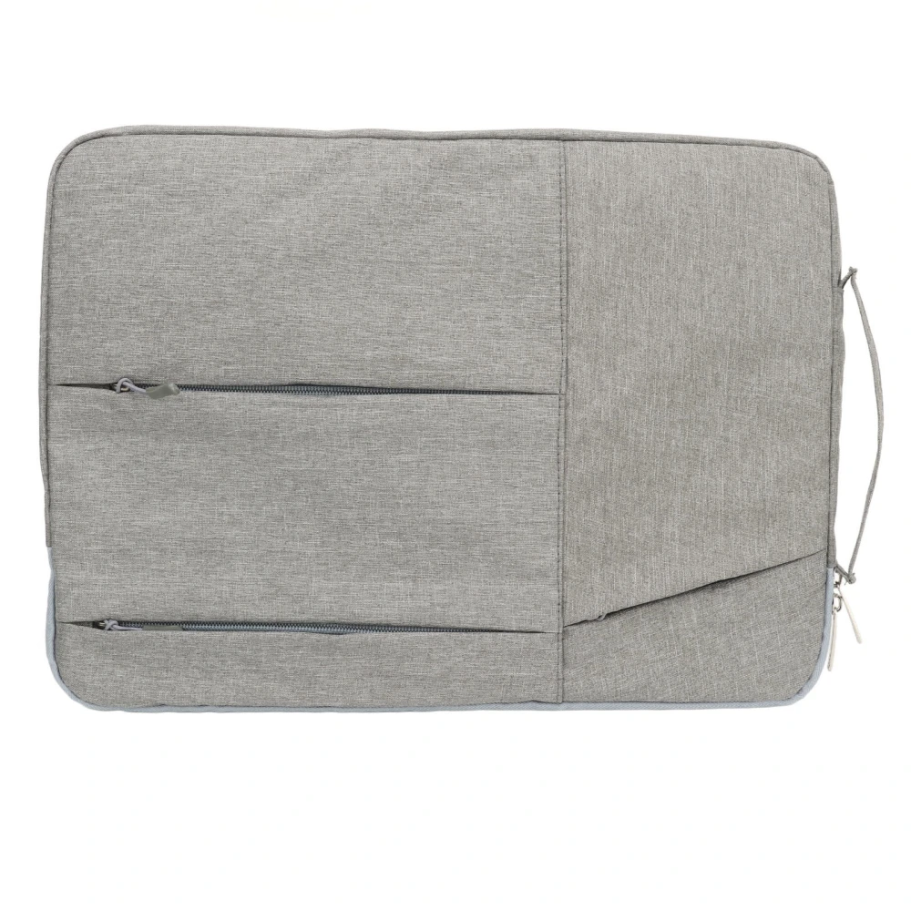 Laptop Protective Sleeve Multi Functional Shock Proof Portable Tablet Briefcase Carrying Bag Grey 15.6 in