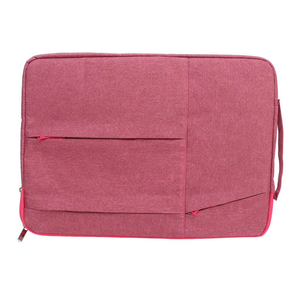 Laptop Protective Sleeve Multi Functional Shock Proof Portable Tablet Briefcase Carrying Bag Pink 15.6 in