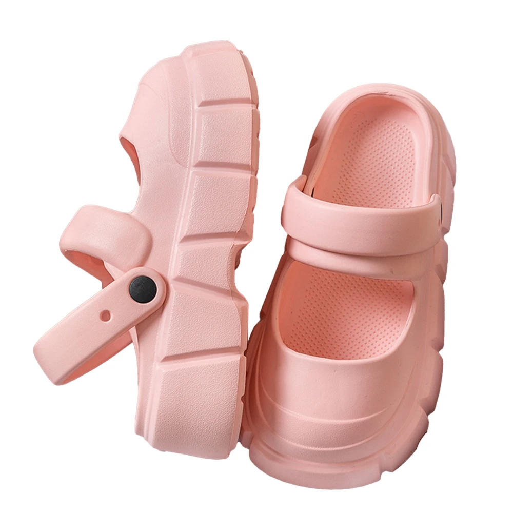 Women EVA Slippers Non Slip Thick Sole Comfortable Breathable Lightweight Stylish Sandals for Indoor Outdoor Pink Size 37 to 38 (Suitable Feet 230mm/9.1in)