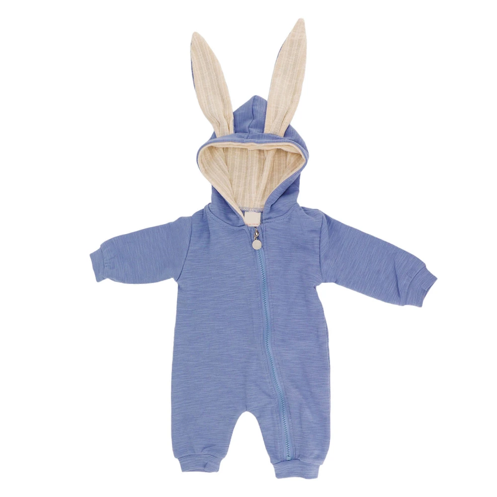 Baby Bunny Onesie Hooded Bunny Ear Zippper Jumpsuit Cute Cotton One Piece Bodysuit Onesie Blue 59