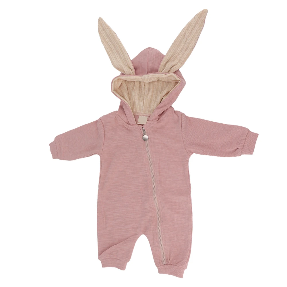 Baby Bunny Onesie Hooded Bunny Ear Zippper Jumpsuit Cute Cotton One Piece Bodysuit Onesie Pink 73