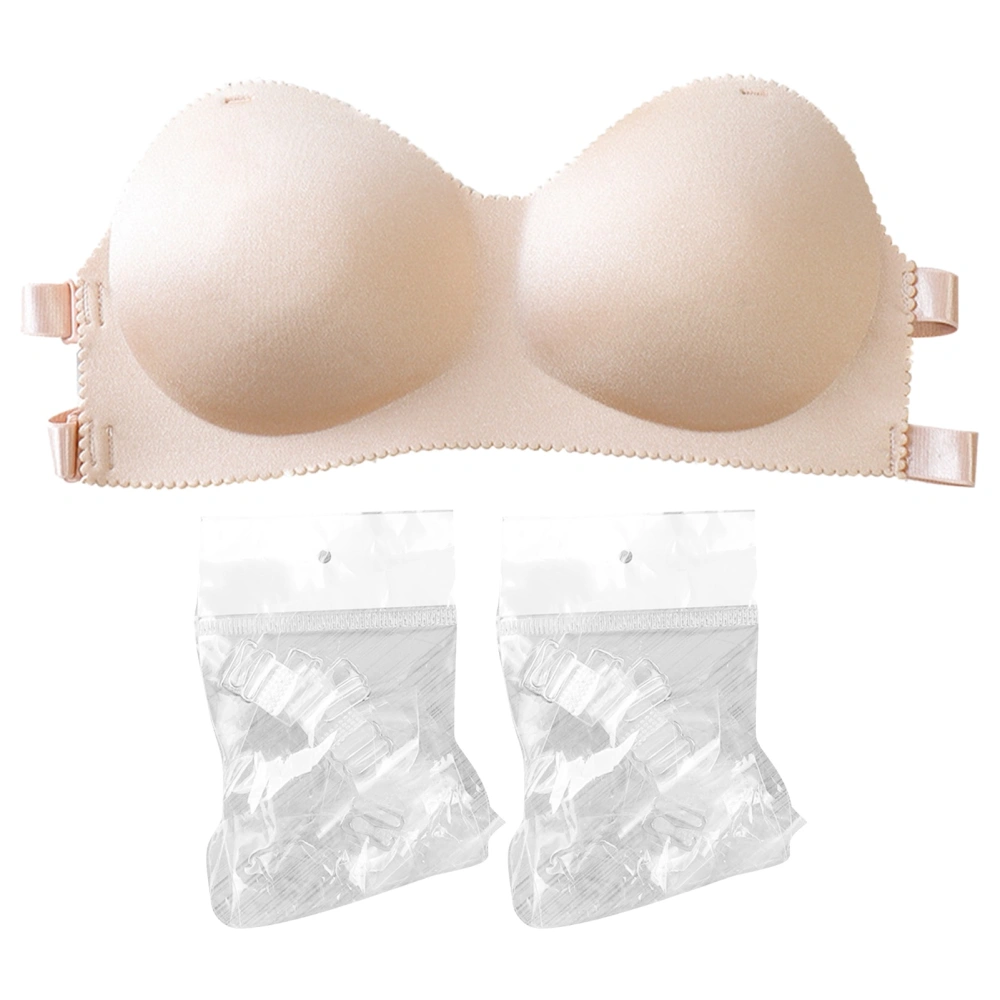 Strapless Bra Soft Breathable Push Up Bra Women All Matching Strapless Lift Bra for Daily Party Wedding Skin Color Free Size