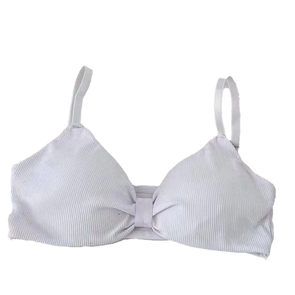 Women Bra Wireless Push Up Adjustable Strap Soft Breathable Triangular Cup Bra for Summer White Free Size