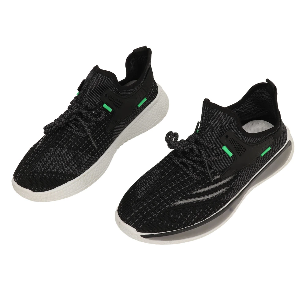 Men Casual Sports Shoes Breathable Mesh Low Cut Footwear Lightweight Soft Sole Running Leisure Sports Shoes Black 44