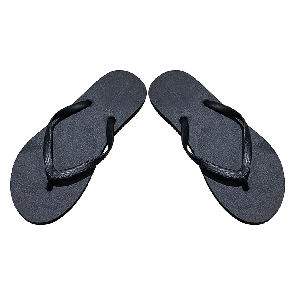 Women Beach Slipless Flip Flops Cartoon Pattern Comfortable Arch Support Flip Flops Breathable Flat Thong Sandals Black M