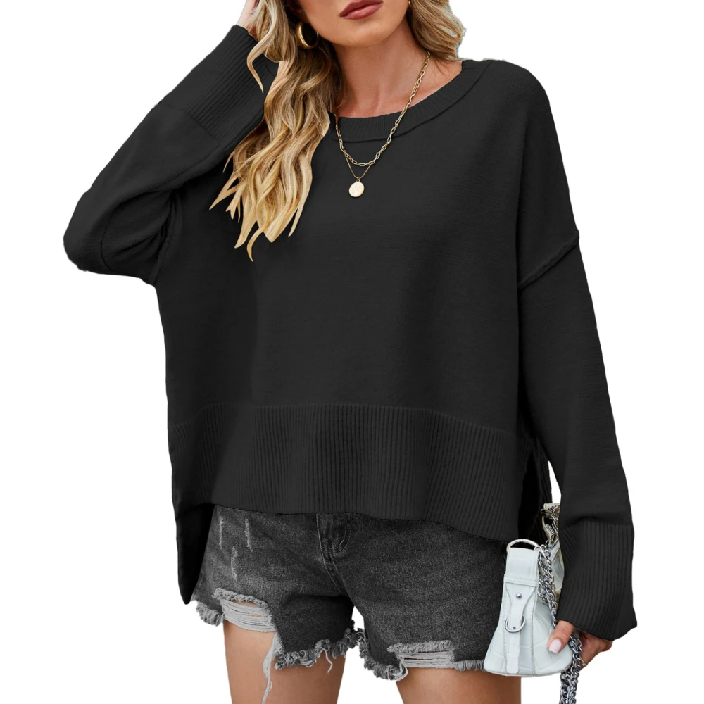 Flare Sleeve Top Women Bell Trumpet Sleeves Soft Skin Friendly Loose Breathable Round Neck for Girls Black M