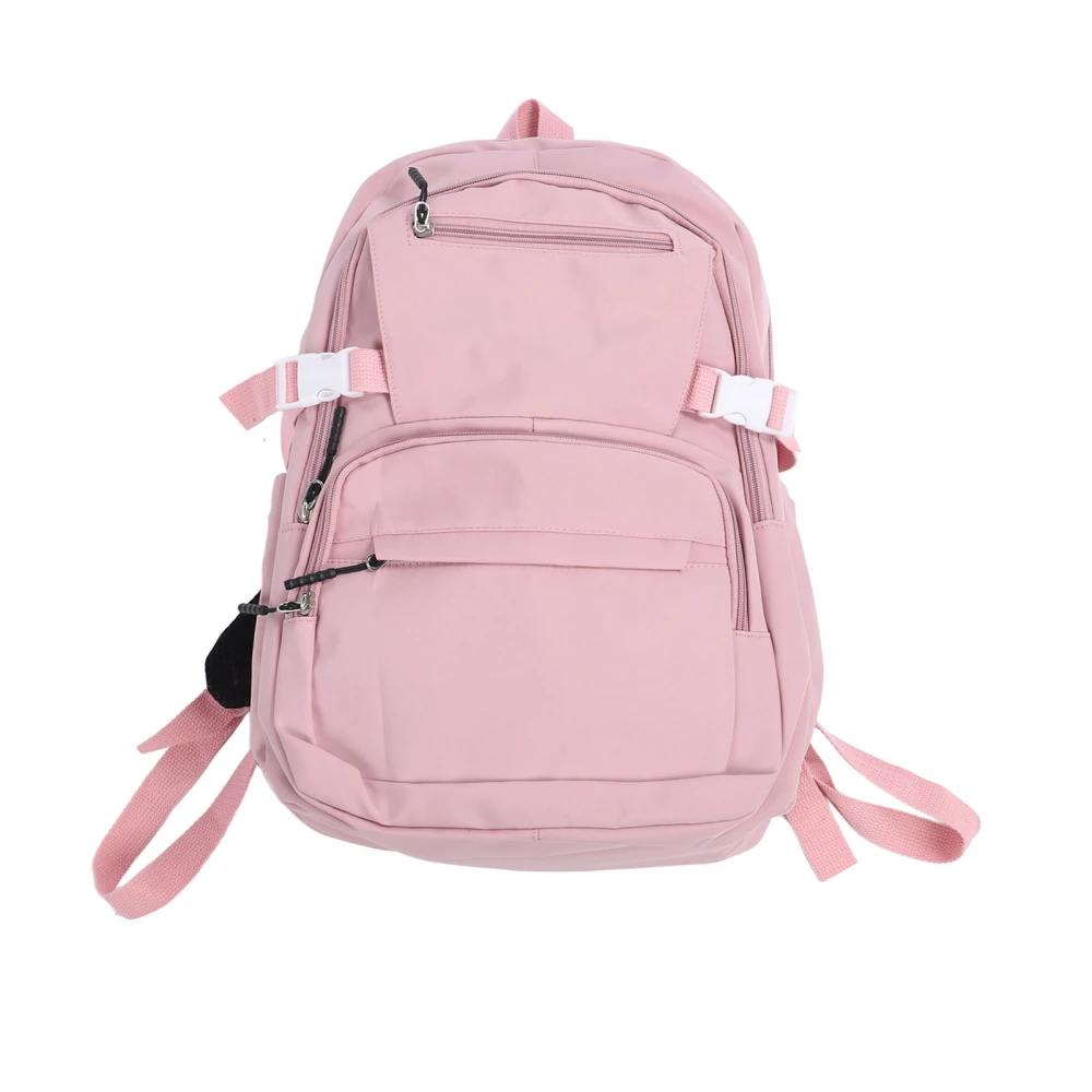 Women Travel Backpack Zipper Waterproof Adjustable Shoulder Strap Casual Carry On Laptop Backpack Pink 16in