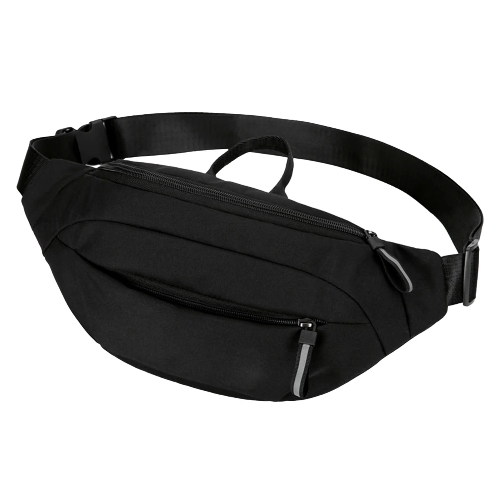 Waist Packs Hip Bag Oxford Cloth Fashionable Multi Functional Casual Fitted Waist Sling Bag Black Free Size