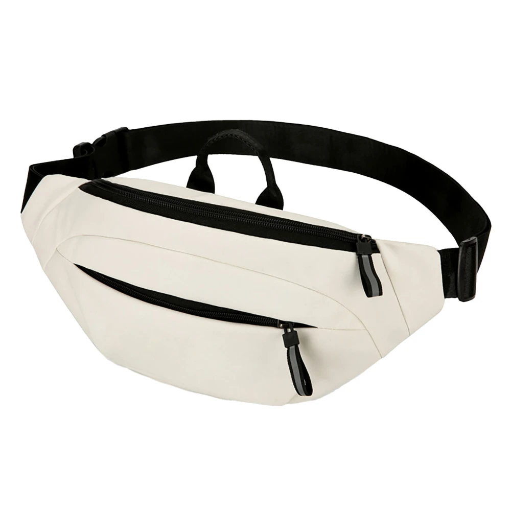 Waist Packs Hip Bag Oxford Cloth Fashionable Multi Functional Casual Fitted Waist Sling Bag White Free Size