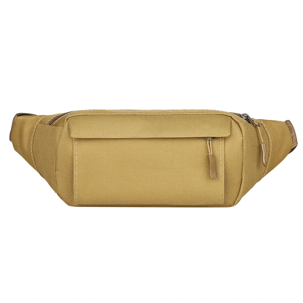 Waist Pack Bag Pocket Multi Functional Unisex Large Capacity Waist Nylon Bag for Sports Running Khaki Free Size