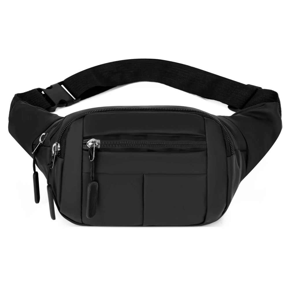 Men Chest Bag Multi Pockets Large Capacity Waterproof Adjust Strap Outdoor Waist Pouch Black Free Size