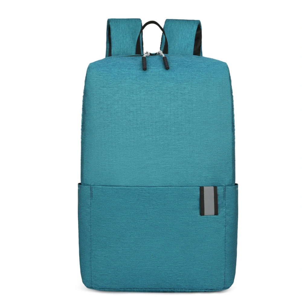 Outdoor Casual Travel Backpack Water Resistant Large Capacity Simple Fashionable Student School Bag Blue Free Size