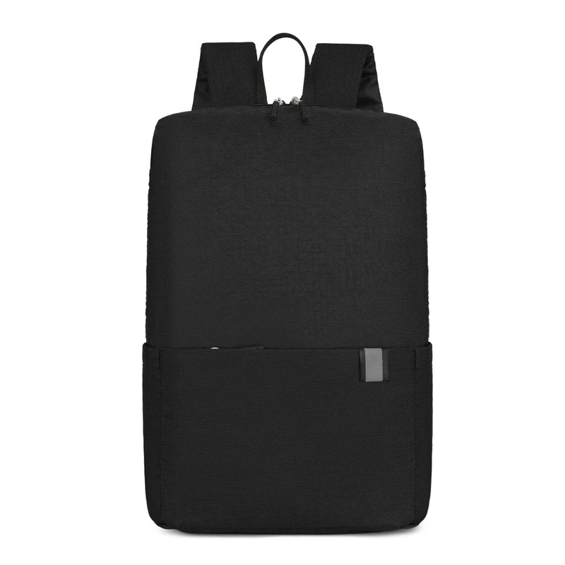 Outdoor Casual Travel Backpack Water Resistant Large Capacity Simple Fashionable Student School Bag Black Free Size