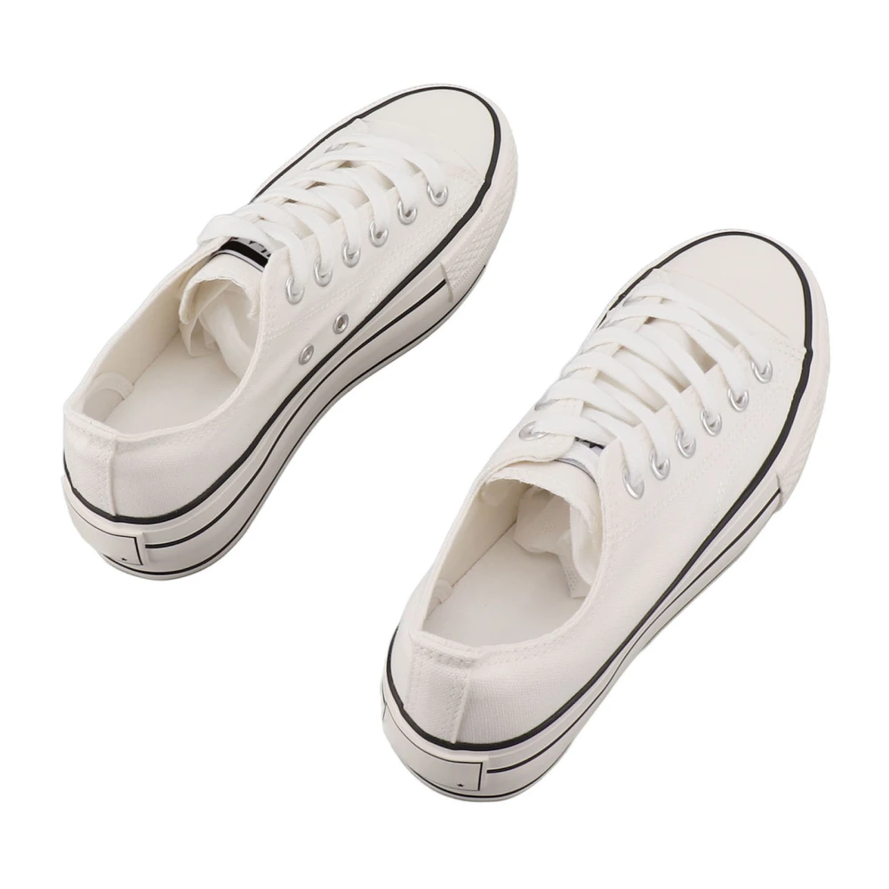 Canvas Shoes Thick Bottom Inner Elevating Fashionable Comfortable Casual Versatile Sneakers for Walking White 40