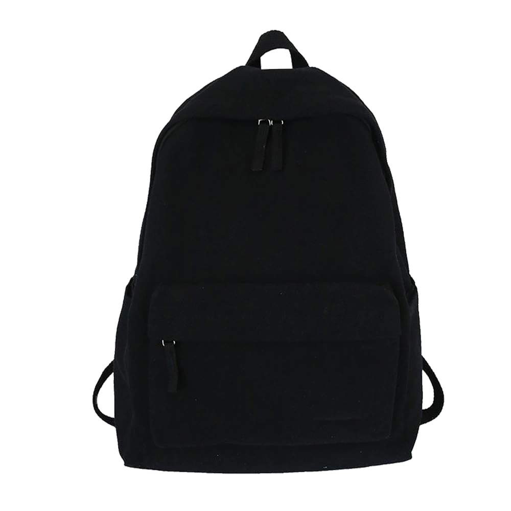 Men Women Casual Travel Backpack Fashionable Student Schoolbag with Adjustable Shoulder Strap Black Free Size