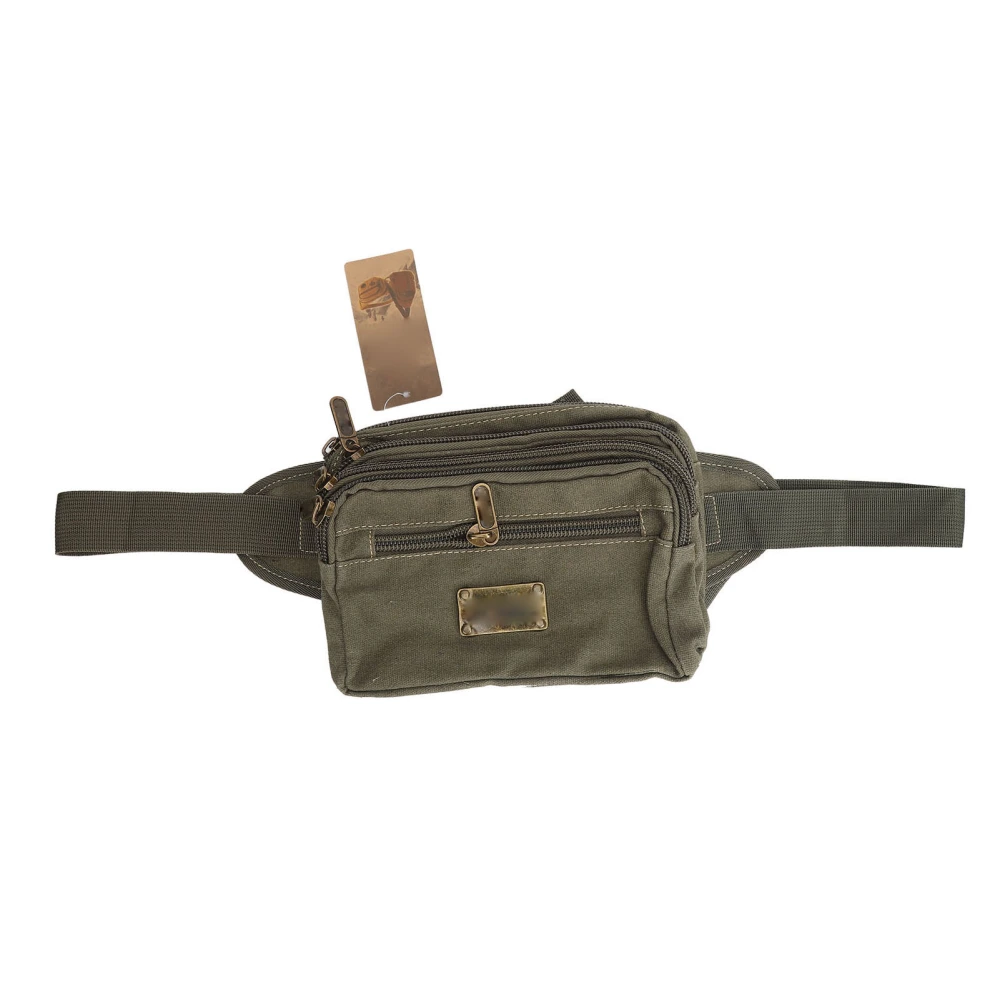 Sports Waist Bag Large Capacity Adjust Strap Multi Pockets Outdoor Waist Pouch for Men OD Green L