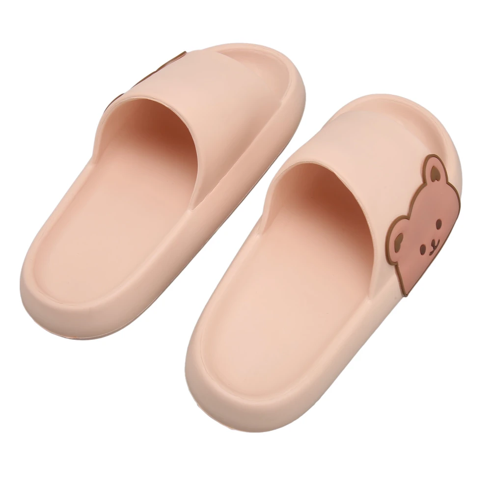 Women Cartoon Bear Shaped Charm Thick Soled Slippers Indoor Home Cute Bathroom EVA Slides Sandals Pink 36‑37