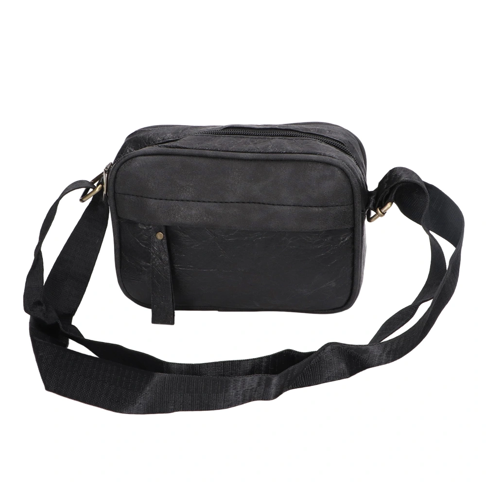 Men Shoulder Bag Adjustable Shoulder Strap Large Capacity Storage Carrying Bag for Office Outdoor Black Square