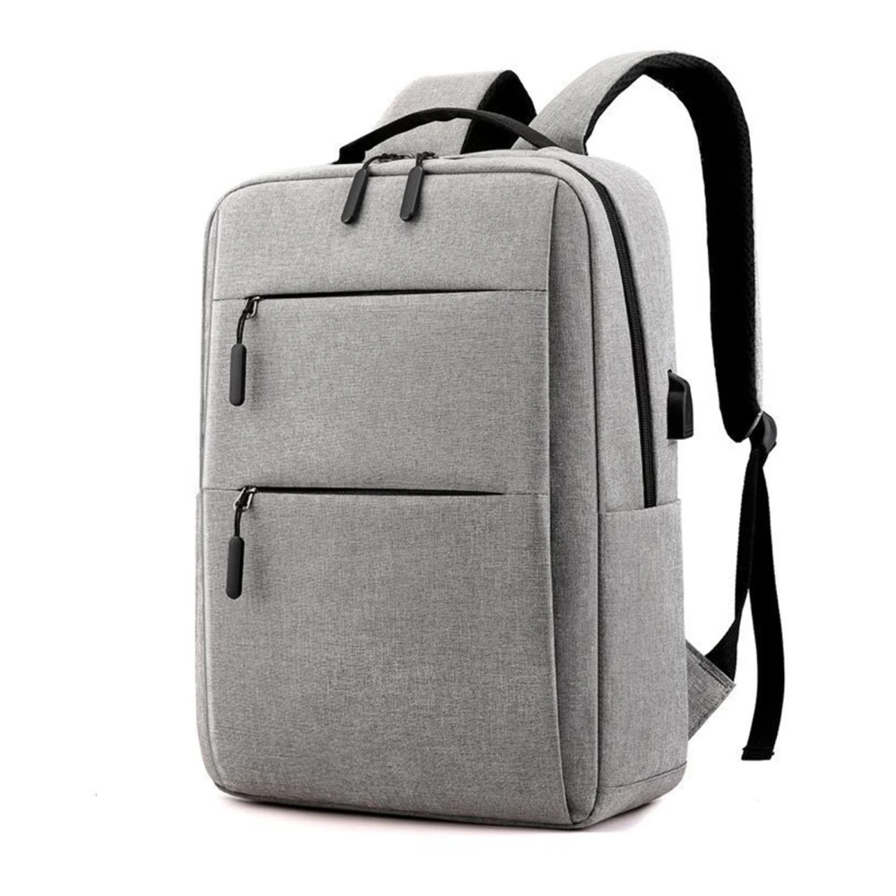 Men Women Travel Laptop Backpack Gray Casual Large Capacity Business Backpack with USB Charging Port Gray Free Size