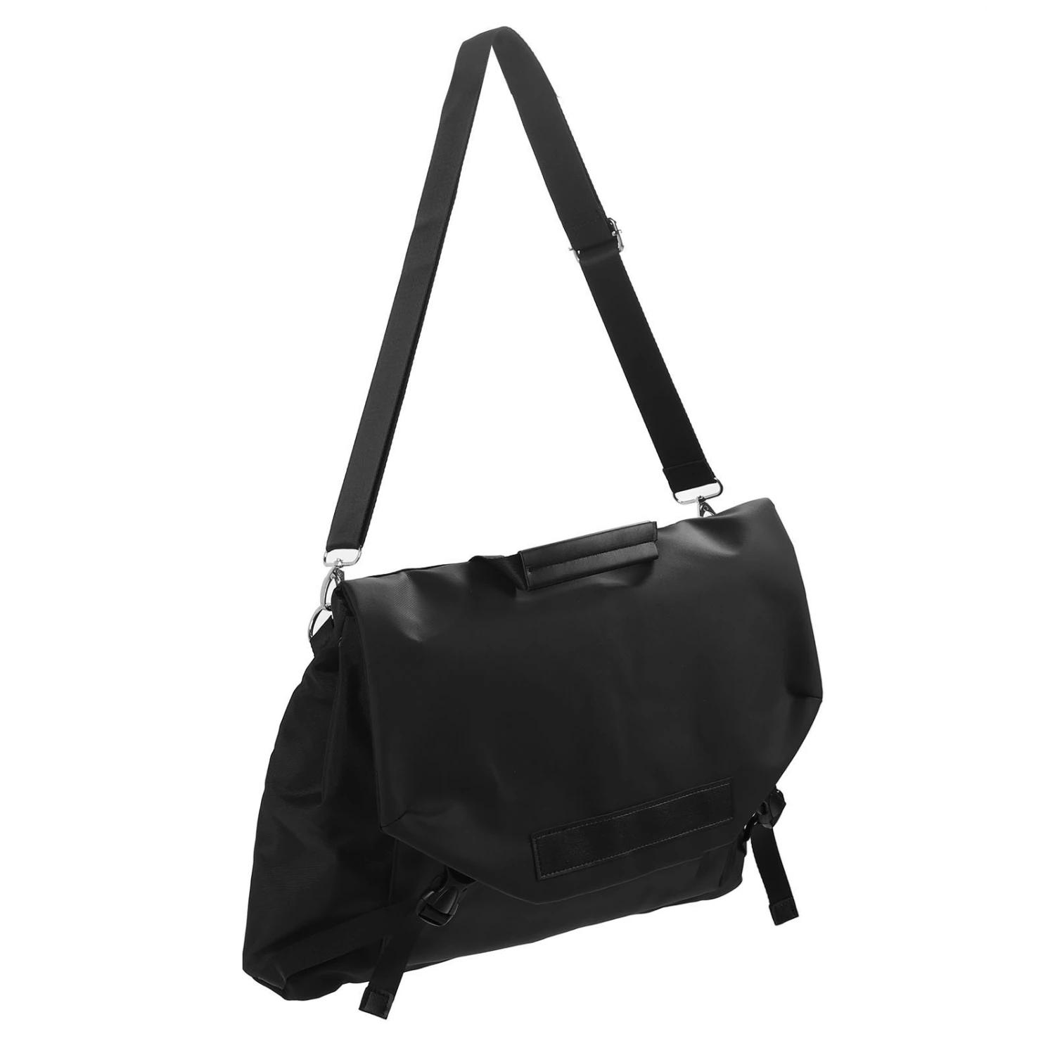 Men Laptop Shoulder Bag Waterproof Adjustable Strap Shock Proof Protective Computer Bag Black L