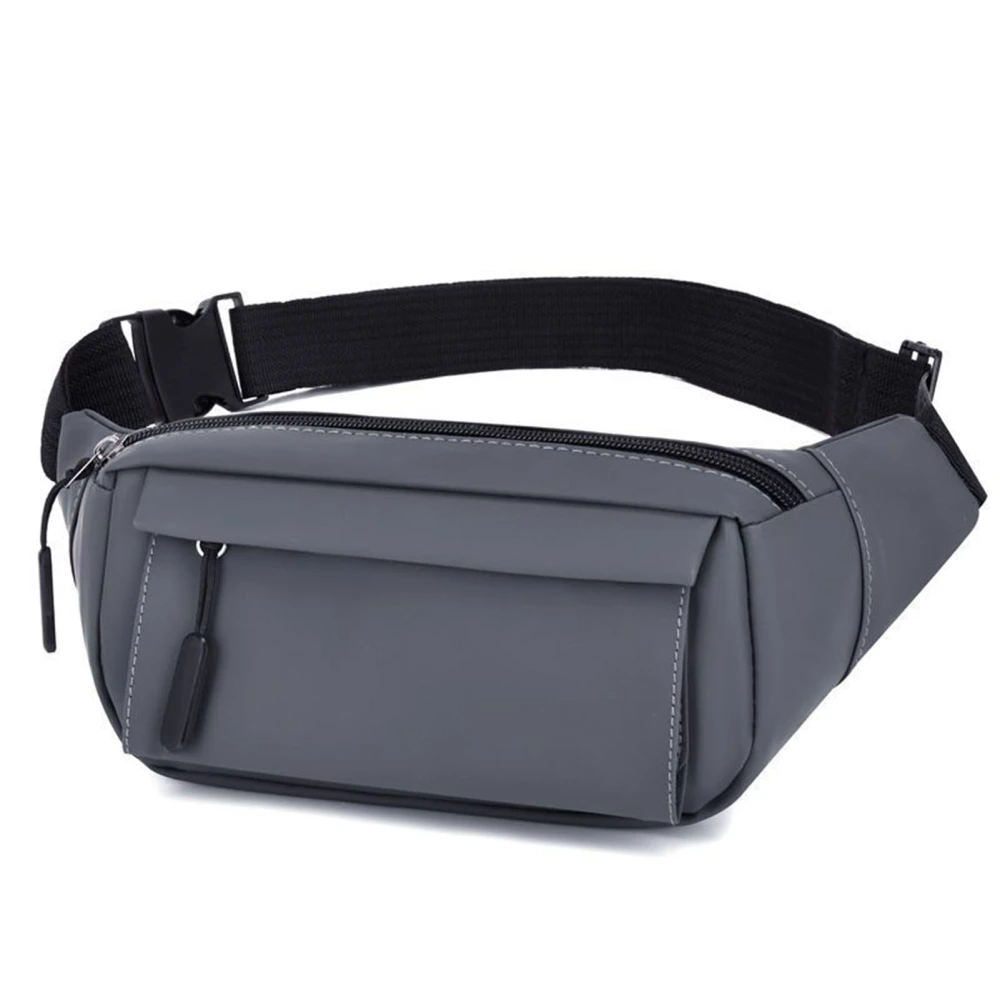 Fanny Pack Waterproof High Capacity Men Women Mobile Phone Waist Bag for Outdoor Grey Free Size