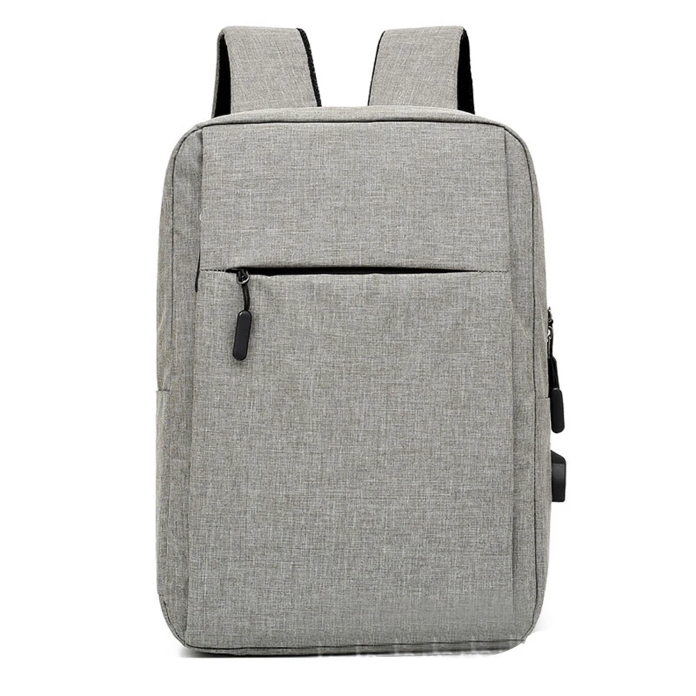 Laptop Backpack with USB Port 15 Inch Laptop Carry On Waterpoof Leisure Zipper Backpack for Students Business Light Gray Free Size