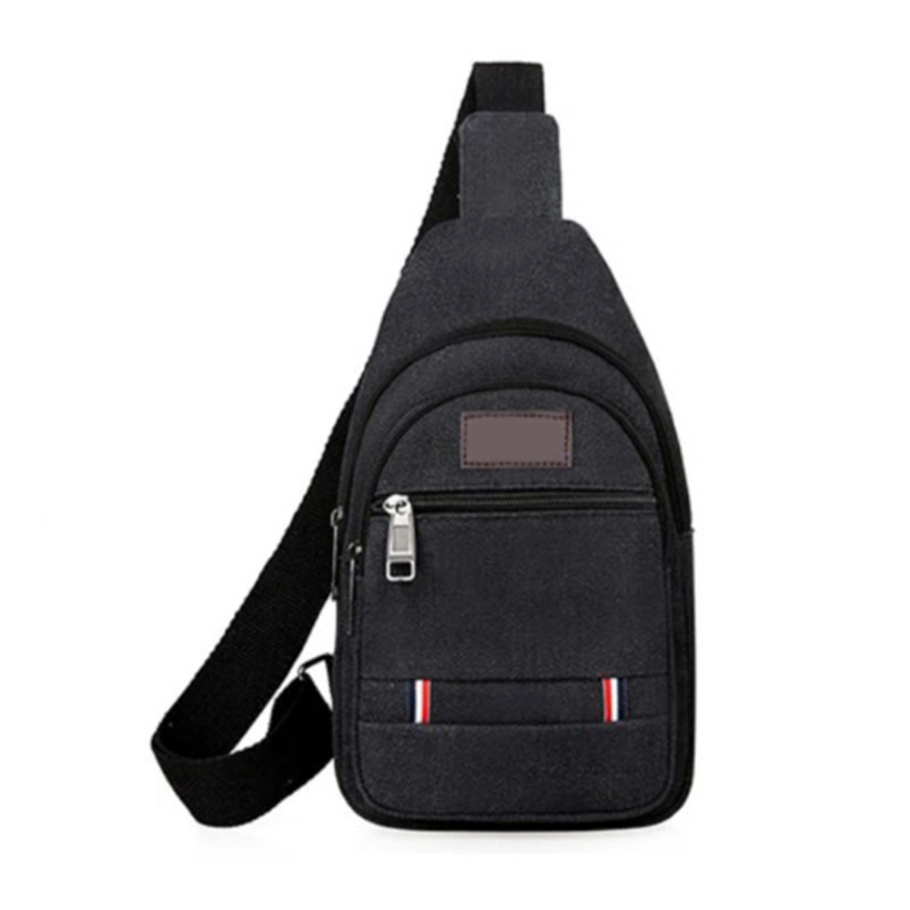 Sling Bag Durable Canvas Sling Backpack Adjustable Strap Chest Bag Stylish Travel Shoulder Bag for Men Black Free Size