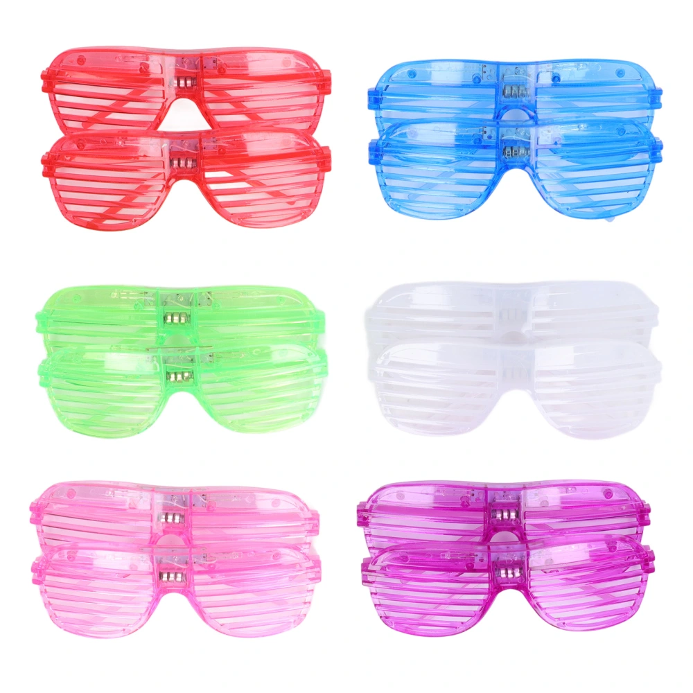 12PCS LED Light Glasses Glow in The Dark Portable Safe Shutter Shades Glasses for Adults Kids Party